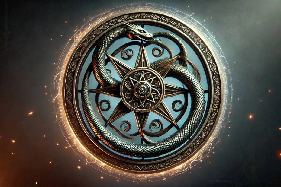 The featured image for the "How to Watch The Wheel of Time" post shows a detailed ouroboros snake encircling a star-shaped wheel against a glowing background.